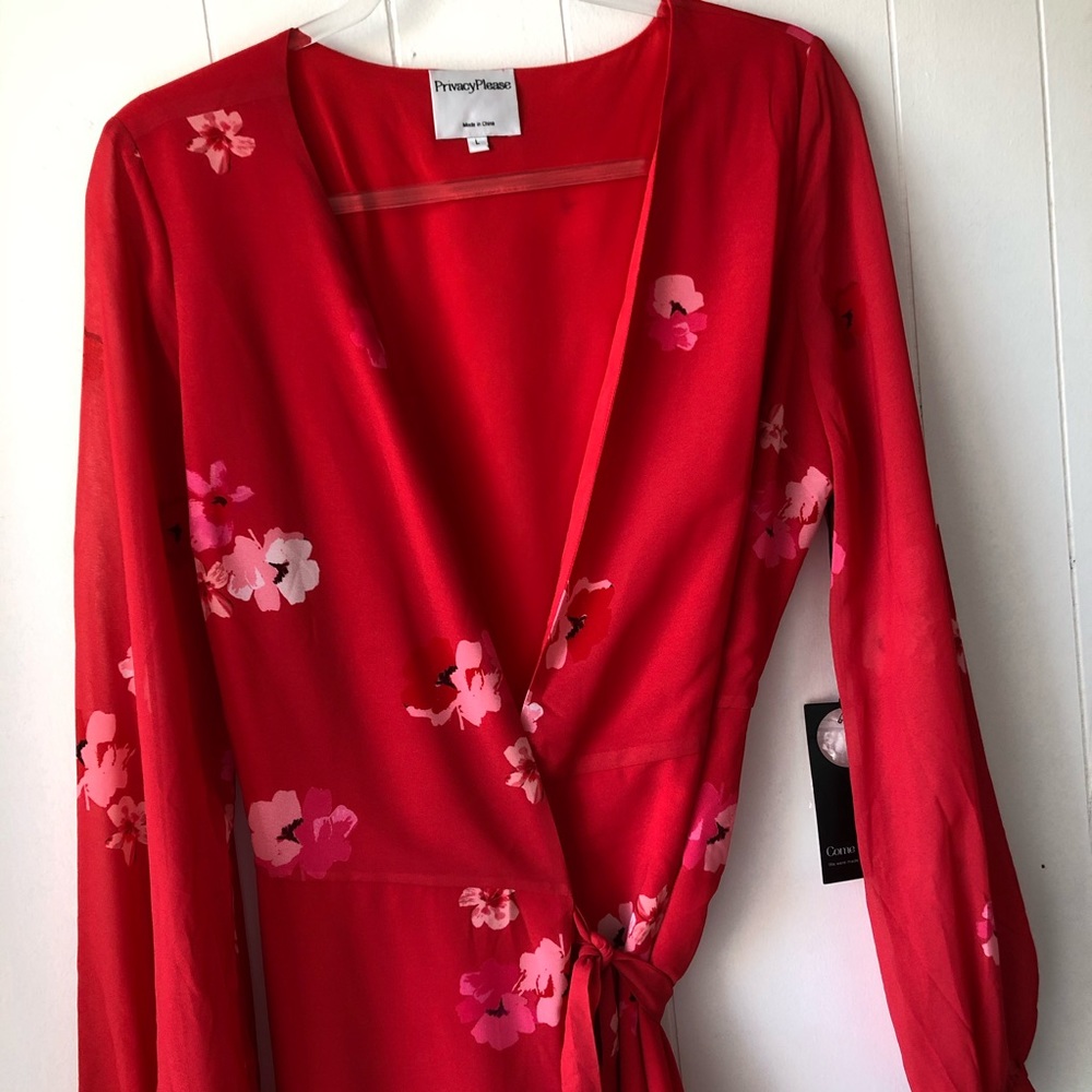 NWT Revolve - Privacy Please Floral Wrap Midi Dress - L - Picture 3 of 4